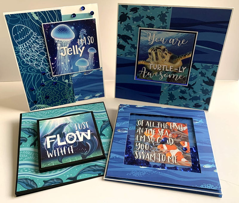 Reminisce Sea Life Collection Scrapbook Kit Paper Crafts, Multi Color Palette, 12x12 inches - Image 3